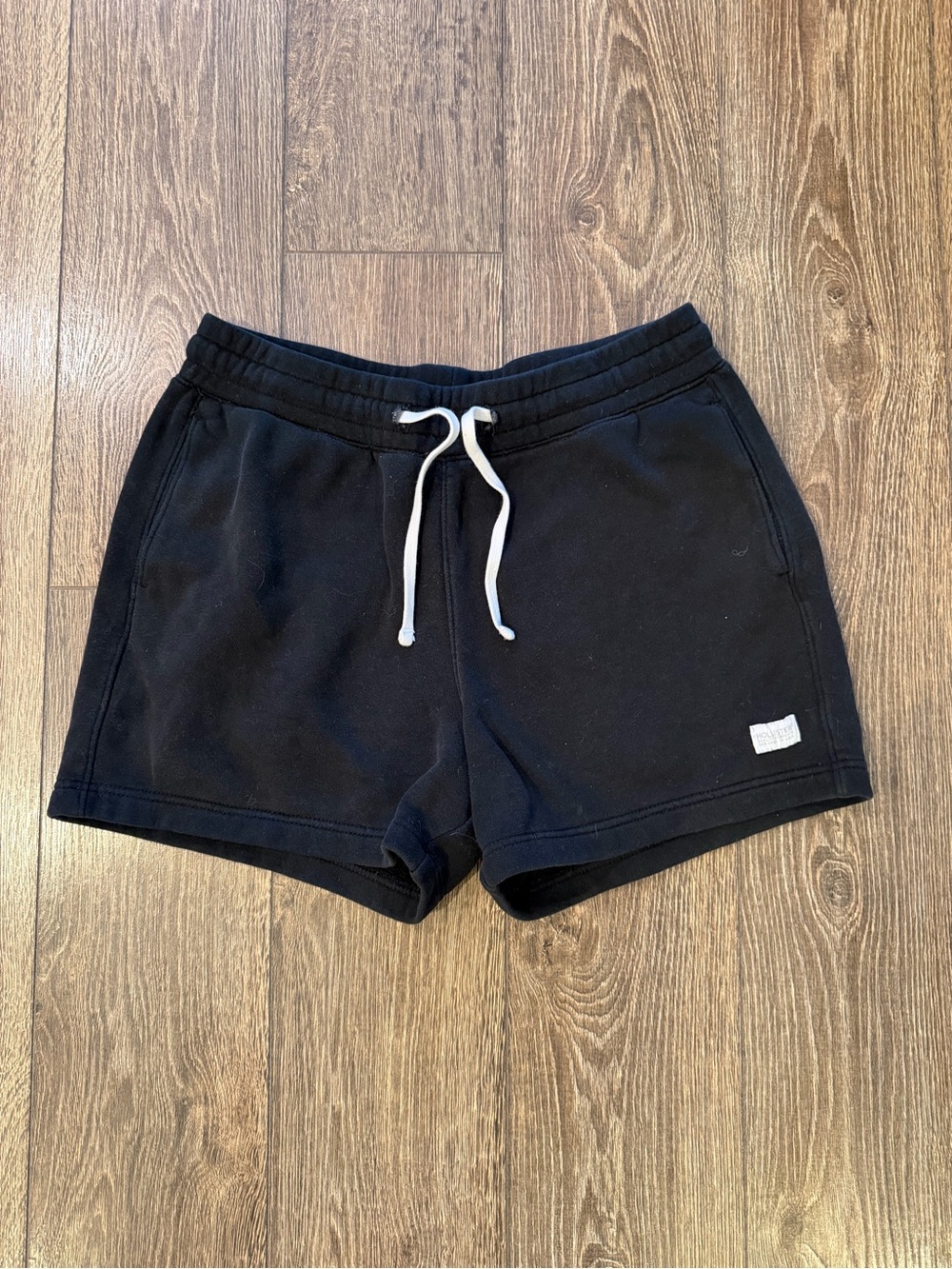 Hollister Black Athletic Drawstring Shorts with White Cord